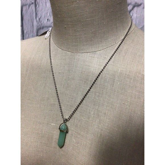 NWT Natural Gemstone Long Hexagonal Pointed Reiki Chakra Pendant Necklace Jade 2 - Picture 9 of 11